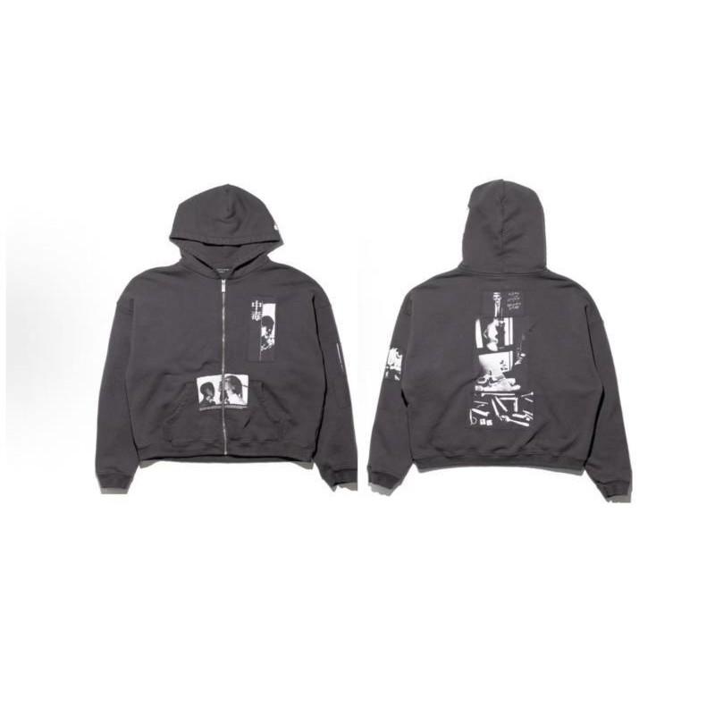 Herren Übergroßer Kapuzen-Reißverschluss-Sweatshirt Streetwear Baumwollmischung Lässiges Oberteil