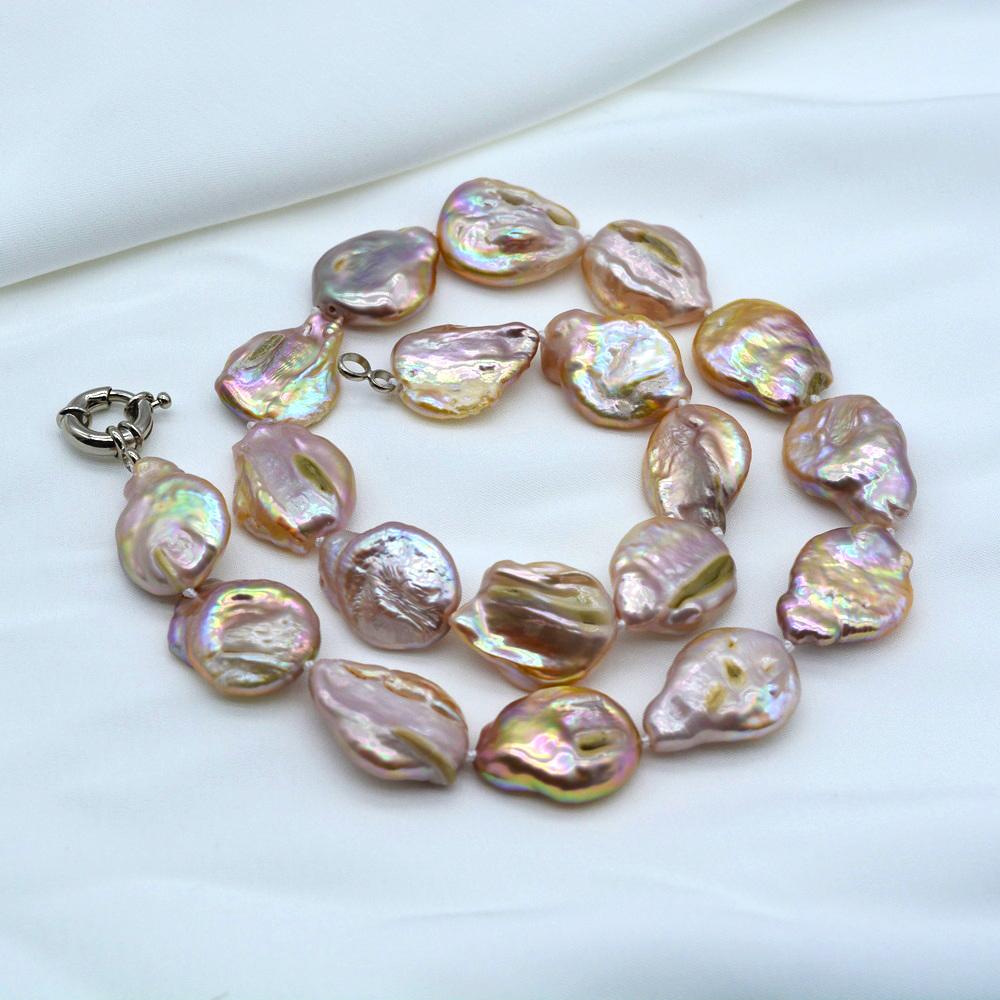 Women's Necklace Baroque Natural Freshwater Pearl Necklace Deep Purple Pearl Classic Style Mom Gifts