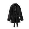 Cappotto Invernale Caldo da Donna Vintage con Lacci in Lana Moda Monopetto Tinta Unita Soprabito Retro Giacche con Collo Alto