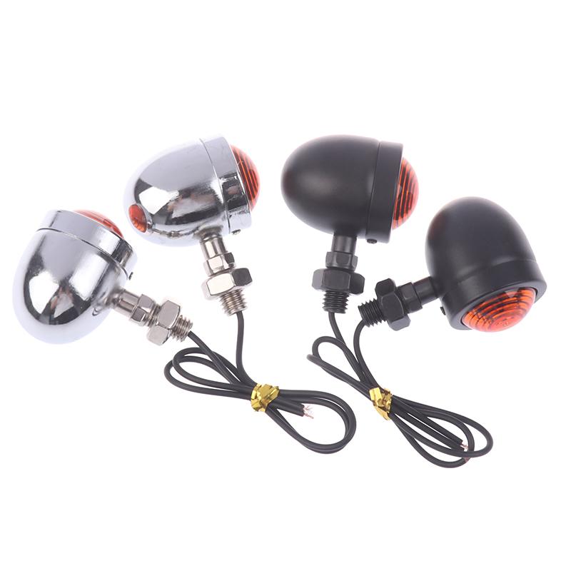 2Pcs Retro Motorcycle Turn Signals Motorcycle Accessories Universal 12V Single Wire Turn Signals Lights For Cafe Racer