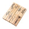 Exquisite Wooden Flowers and Plants Set Seals and Creative Fresh Plants for DIY Handbooks Diary Photo Album Decoration