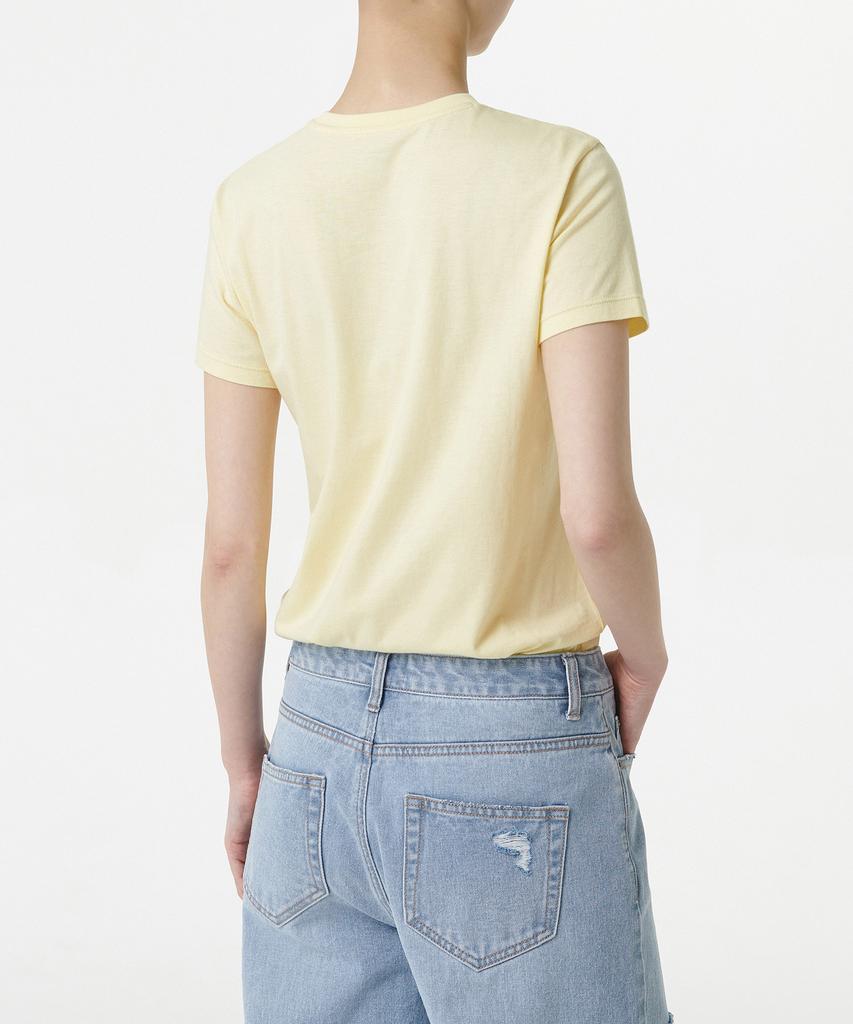 MUSINSA STANDARD WOMAN Women'S Modal Blend Basic Crew Neck T-Shirt [Lemon]