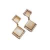 Elegant Cat's Eye Stone Earrings for Women with Floral Design Elements