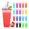 30pcs Magic Color Changing Cups with Lid and Straw