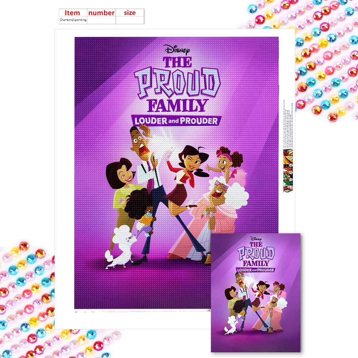 

DIY Diamond Painting The Proud Family Cross Stitch Kit Mosaic Art Diamond Painting Full Circle Diamond Home Decoration Round 20x30cm