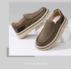 Men's 2025 Autumn Genuine Leather Slip-On Loafers, Vintage Workwear Style, Thick Sole Casual Shoes