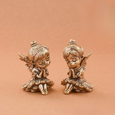 Brass Creative Little Angel Ornament Carving Home Office Desktop Tea Pet Ornament