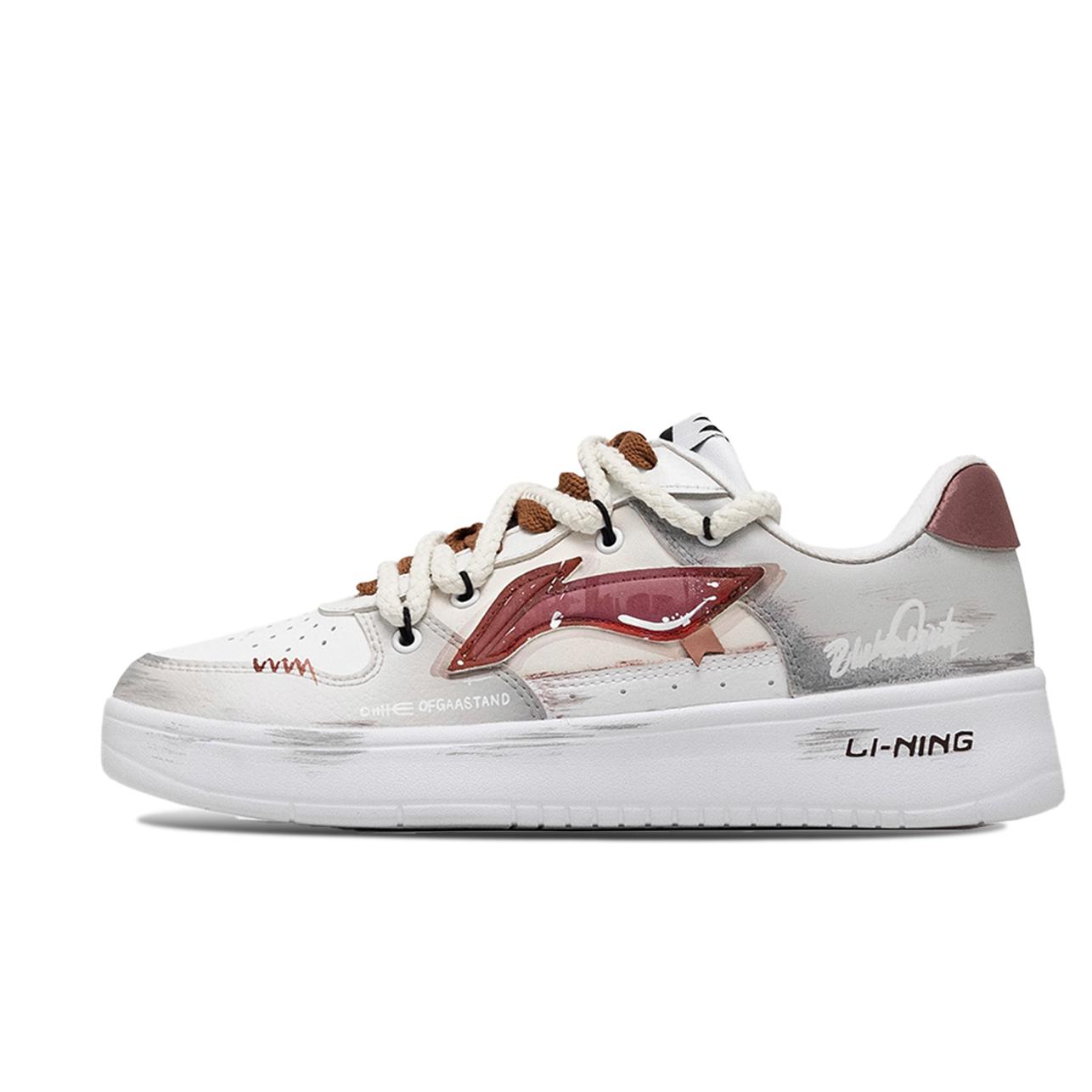 Li Ning Скользящая лодка Противоскользящая амортизация Противоскользящая амортизация Низкие кроссовки для скейтборда Мужские Серый Красный AGCS419-1(Команда202-) 40