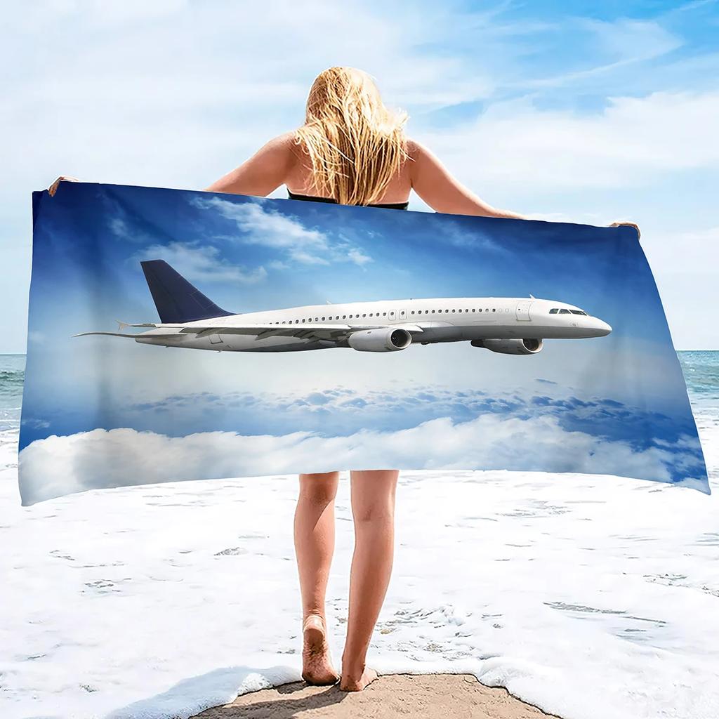 Microfiber Sand Free Beach Towel, Oversized Large Beach Towels For Travel Pool Swimming Bath Camping Yoga Aircraft Printing