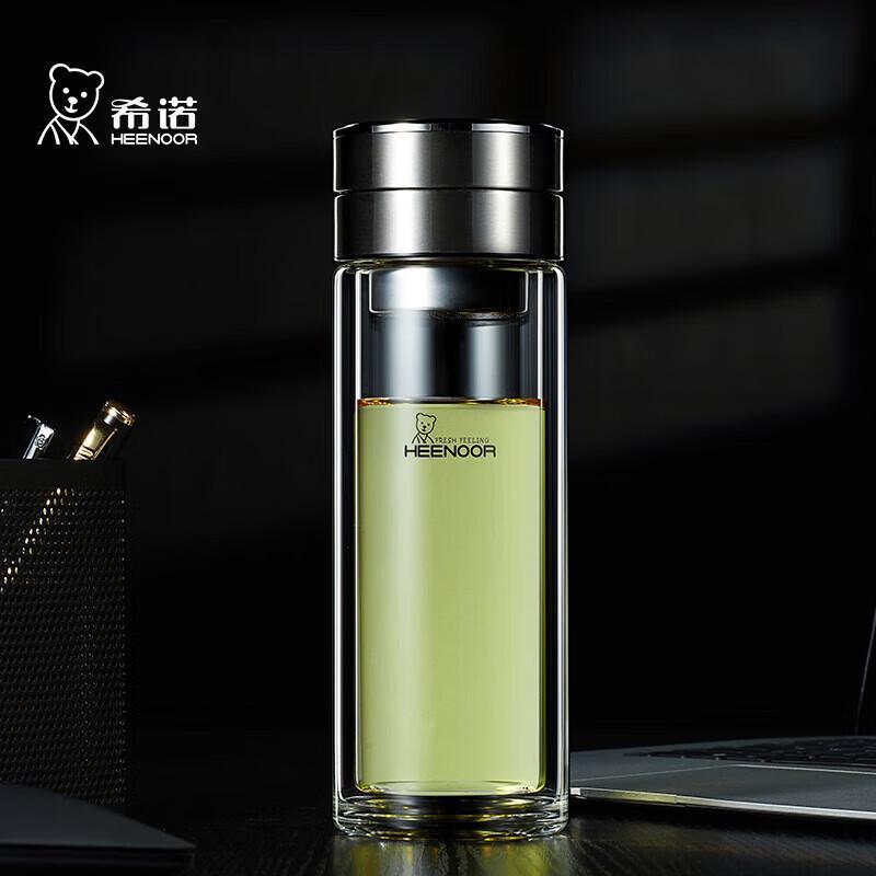 

Heenoor Men s Double Wall Glass Tea Infuser Bottle