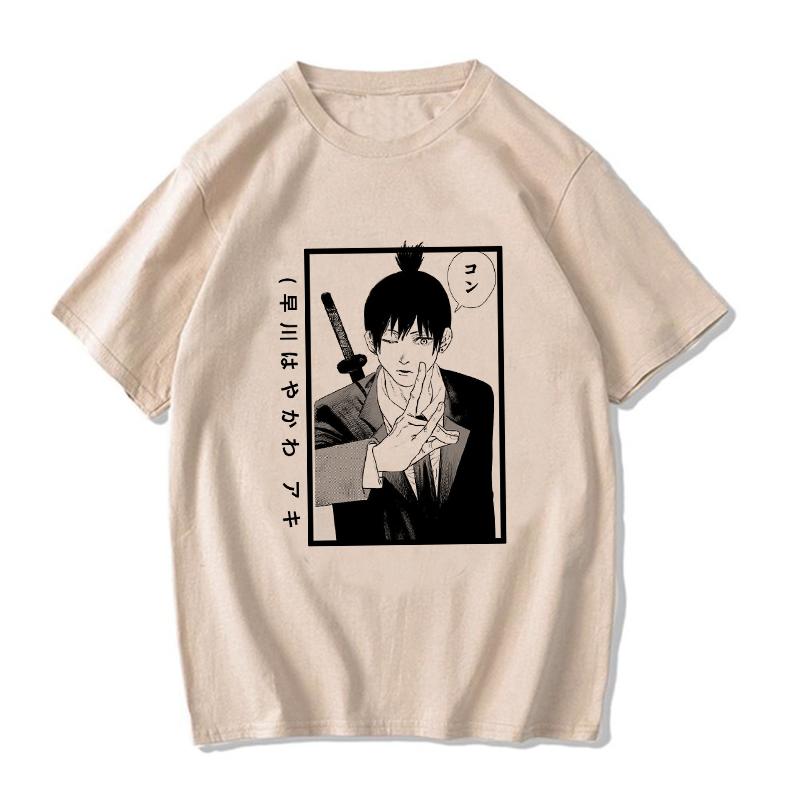 Chainsaw Unisex T Shirt Unisex EU Unisexga Cartoon Pochita Tshirt Japanese Anime Makima Harajuku Graphic Tees Clothing Tops Tshirt