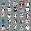50 Pinguin Doodle Cartoon Tier Kinder Gag Karte Handkonto DIY Skateboard Koffer Aufkleber Wasserdicht
