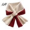 Stylish Retro Neck Scarf for Dates Knitted Warmer Women Winter Cold Weather Windproof Gaiter Autumn Fashion Accessory Contrast Color Shawl