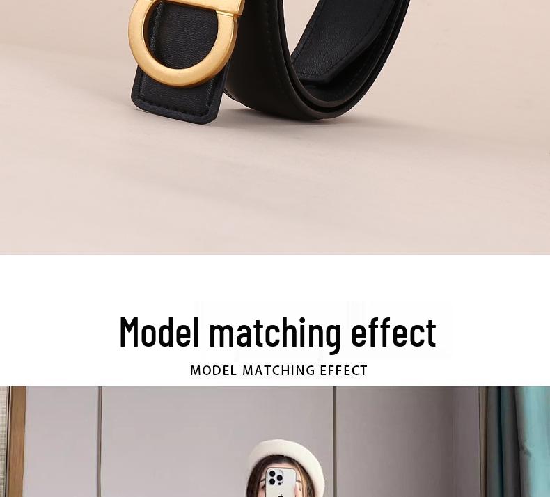 Women's Genuine Leather Casual Belt - Versatile Decorative Accessory for Jeans