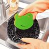 5pcs Frog Shaped High Quality Wheat Straw Cleaning Sponges Dual Sided, Multi Functional Scouring Pads for Kitchen Bathroom Heavy Duty Dishwashing