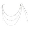 Clip On Waist Chain Accessory with Layered Pearls Look Draped Chains, Decorative Outfit Accent for Party and Festival Wear