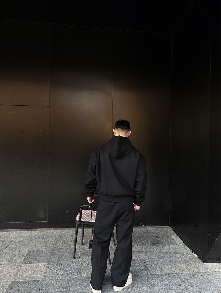 Nan You Lv Jia Men's Wool-Cotton Logo Hoodie: Heavyweight Winter Casual Long Sleeve Sweatshirt