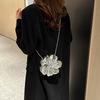 Fashion Metal Flower Shaped Crossbody Bag for Women Gold Box Shoulder Bags Shinny Evening Party Clutch Bag Small Phone Purses
