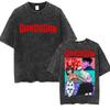 Anime Dandadan Okarun Dan Da Dan Graphic Vintage Washed T Shirts Unisex Women Clothing Fashion Oversized Short Sleeve Tshirts Tops
