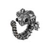 Gothic Black Lizard Opening Rings for Men Women Punk Hip Hop Metal Animal Adjustable Finger Ring Party Zircon Accessories