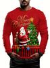 Funny Christmas Ornament Printed T-Shirt Santa Claus Costume 3D Print Men's Long Sleeve T Shirt Harajuku Pullovers Men Clothing