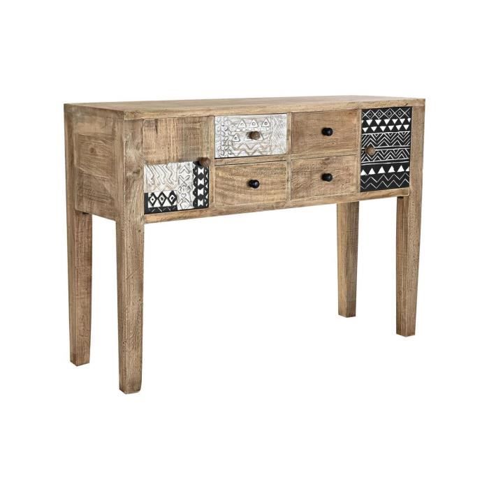 Console en bois de manguier - Colonial - 121 x 40 x 86 cm - Blanc