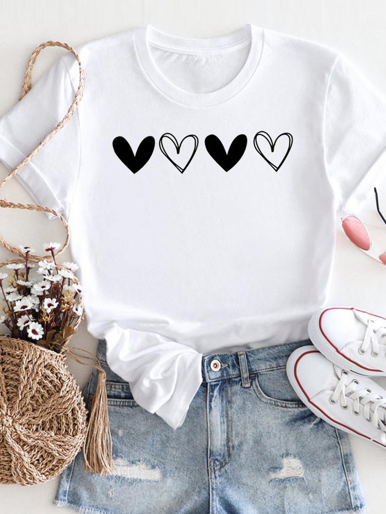 Flower Lovely Trend 90s Clothing Print White T Shirt Short Sleeve Tee Unisex Ladies Casual Top Female Fashion Graphic TShirt
