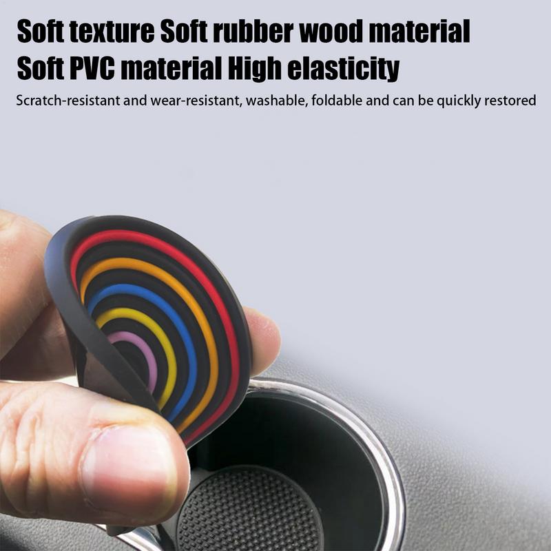 Non-Slip Car Coasters Rainbow Car Drink Coaster Auto Cup Holder Insert Cupholder Coaster Water Bottle Holder Pad Car Accessories