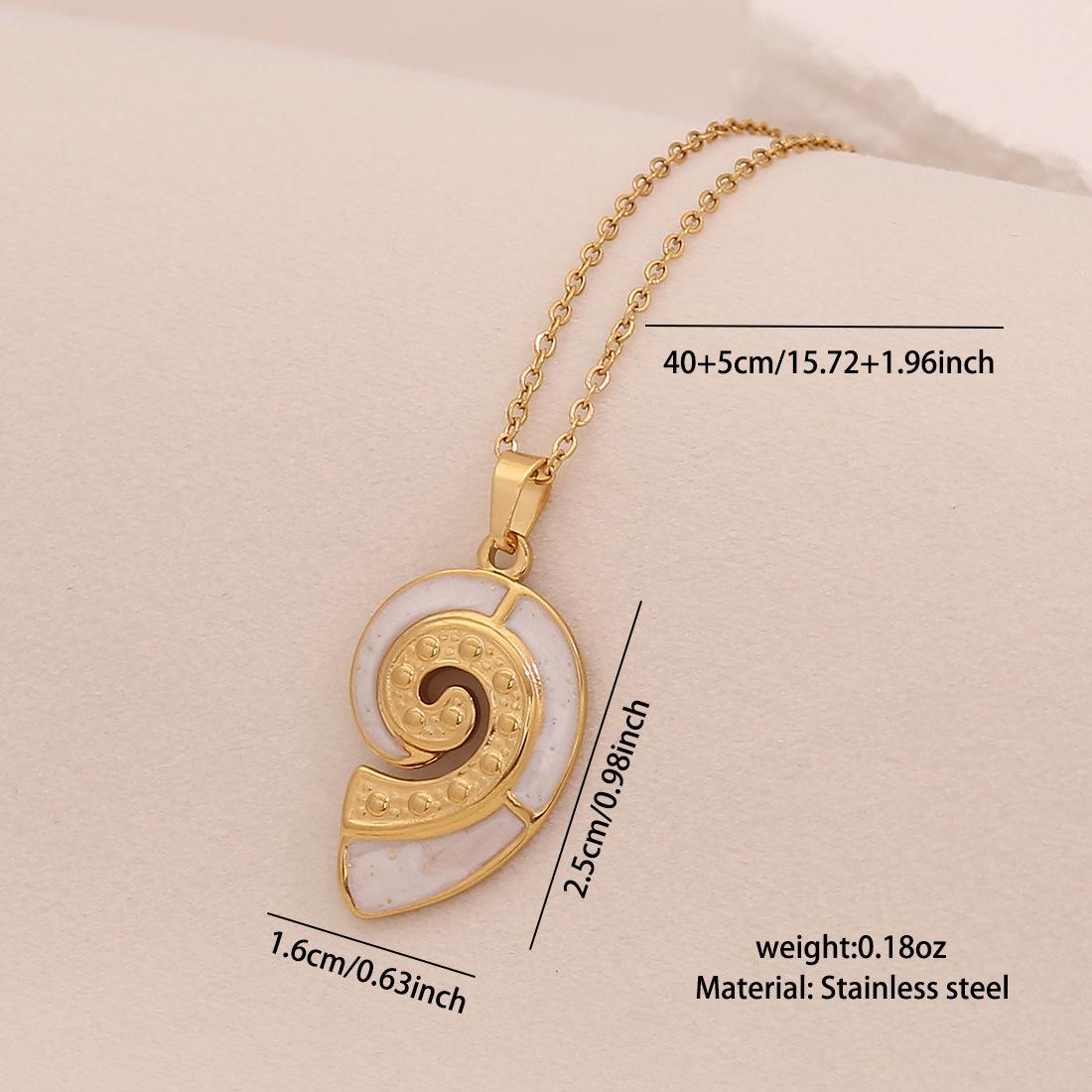Ocean Series Turtle Seahorse Pendant Conch Dolphin Stainless Steel Necklace Trendy Jewelry