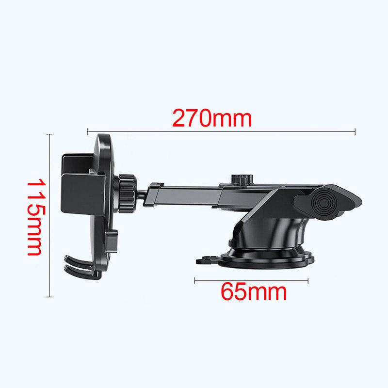 Car Windscreen Suction Cup Mount Holder with Charging Port Dashboard Console Adjustable Long Arm Phone Holder Auto Accessories