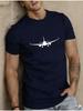 2026 Summer Unisexs Trendy New Airplane Silhouette Print Tshirt Fashionable 100 Cotton Casual And Versatile Shortsleeve