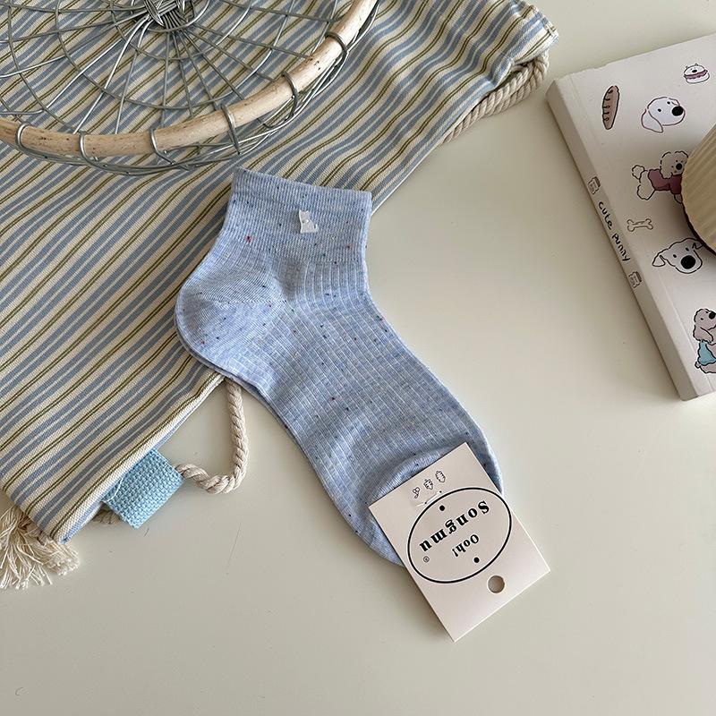 

Женские весенне-летние тонкие мультяшные милые носки-подследники без косточек 1 pair синий