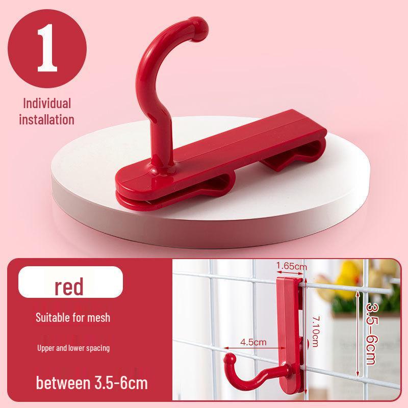 Nail-Free Grid Panel Hook for Wire Mesh Shelves - No-Drill Wall Storage Hooks for Kindergarten Display