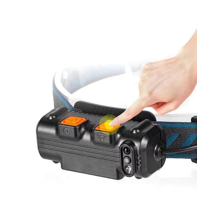 Multi Functional XPG+COB Waving Sensing Headlights with Dual Light Sources and Zoom for Outdoor Night Running. Wearable Floodlight Headlights