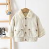 Korean Style 2025 Kids' Fleece-Lined Corduroy Jacket – Trendy & Warm Winter Top for Boys and Girls