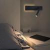 Modern Black White LED Wall Lamp Rotating Bedroom Bedside Light Study Room Reading Night Lighting Indoor Decor With 3W Spotlight