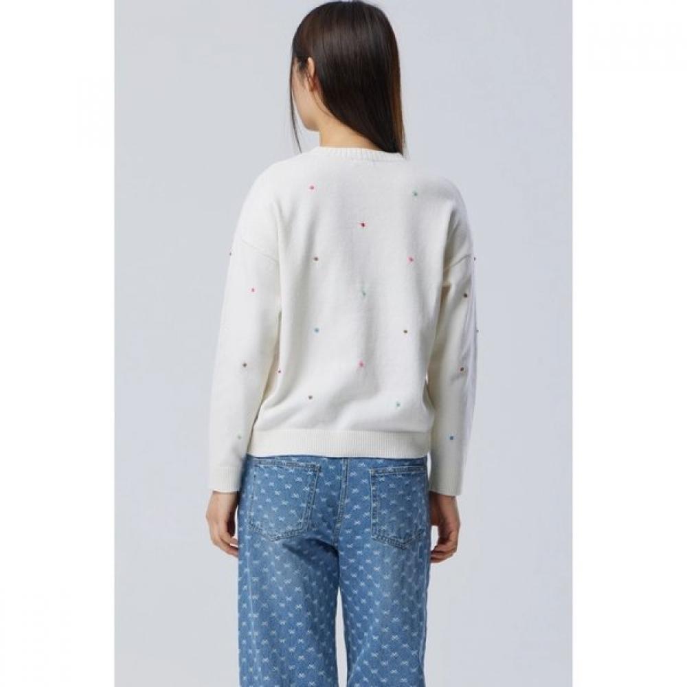 Benetton Intarsia Dot Pattern Knit Bakp07611