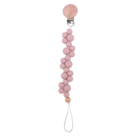 

Pacifier Chain Rope with Hanging No Sharp Edge Silicone Beads Baby Pacifier Chain светло-розовый