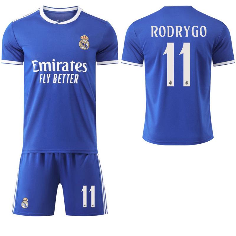 

2025-26 Реал Мадрид 2-я выездная синяя футболка #9 Мбаппе #5 Беллингем #7 Винисиус Футбольные футболки XXL