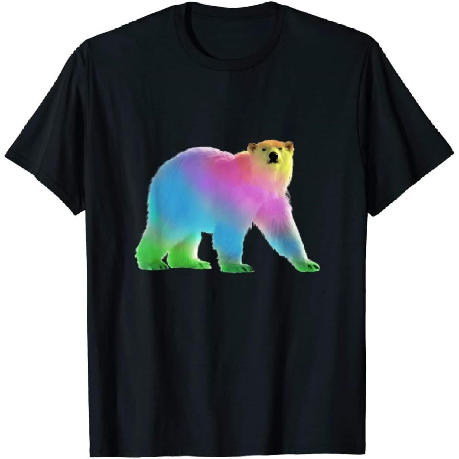BINA STORE Rainbow Colored Polar Bear T-Shirt T050121 XXXXXL разноцветный
