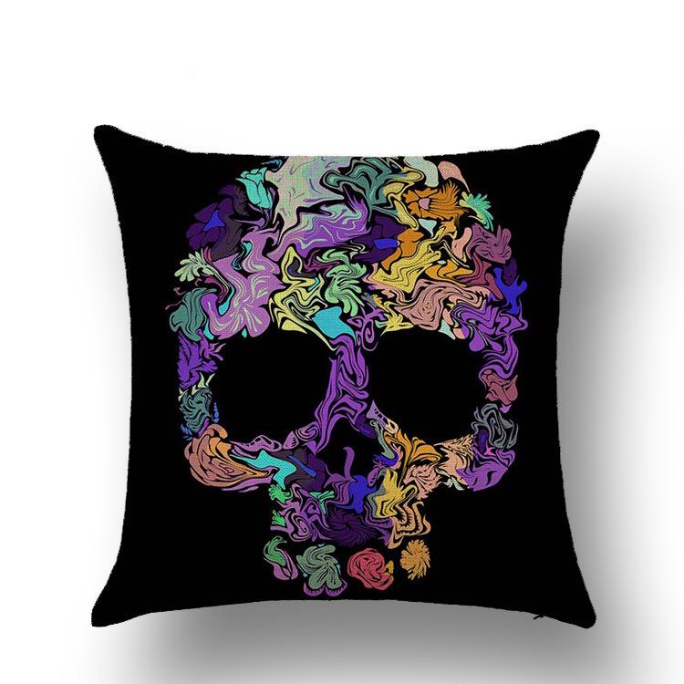 Halloween Skull Pillow Cover Funny Festival Pillow Cushion Line Pillow Cover Lazy