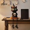 Indoor Halloween Party Supplies Figurines, Spooky Ghost Skeleton Pumpkin Black Cat Resin Ornaments, Table Centerpieces Tabletop Decor for Mantel Shelf