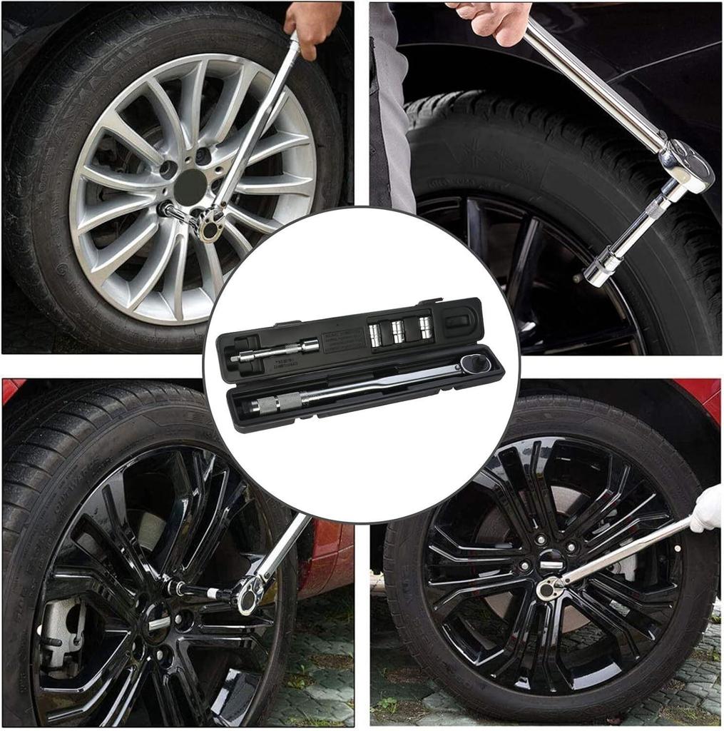 1/2 Inch Ratcheting Torque Wrench 28-210Nm With 17 19 21mm Drive Socket