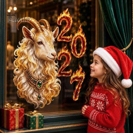 Auspicious 2027 Year of Sheep Decor Goat Window Cling, Golden?White Zodiac Static Glass New Decal Sticker, Lunar Spring Festival for Home