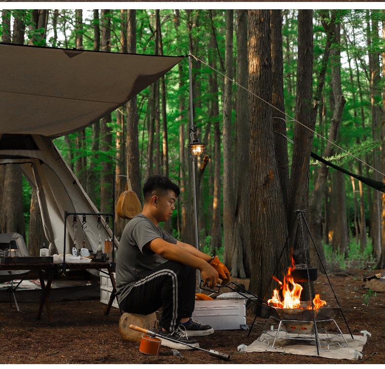 Aluminum Alloy Camping Tripod for Bonfire & Picnic Cooking