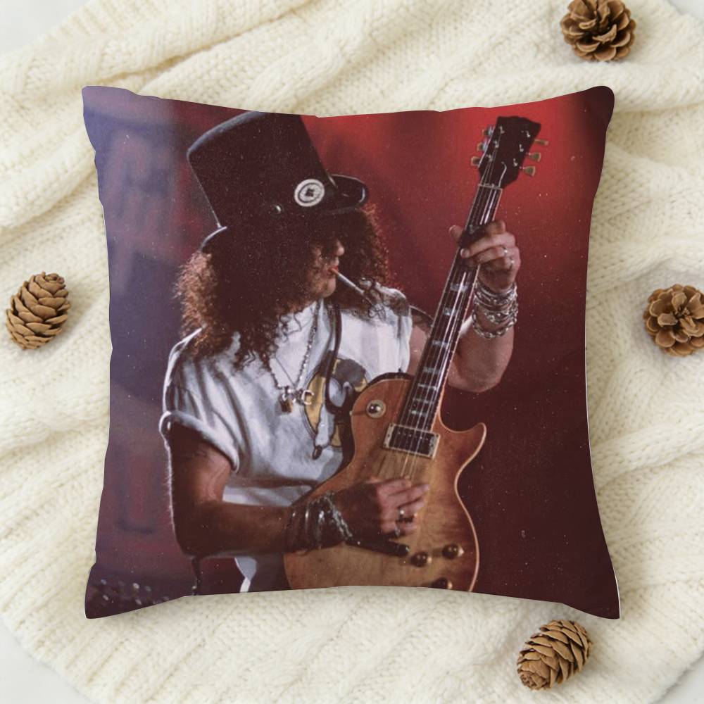 Gnr Band Guns N Roses Double-Sided Printed Square Decorative Cushion Cover For Sofa Living Room Home Decor