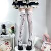 Y2k Geometric Pattern Overtheknee Socks With Velvet Fabric For Casual Wear