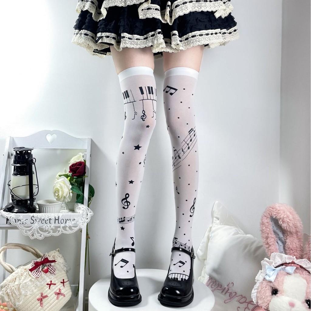 Y2k Geometric Pattern Overtheknee Socks With Velvet Fabric For Casual Wear