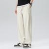 Anti Wrinkle Tianshan Cotton Wide Leg Casual Pants for Men, Loose Straight Leg Pants, High-end Floor Pants