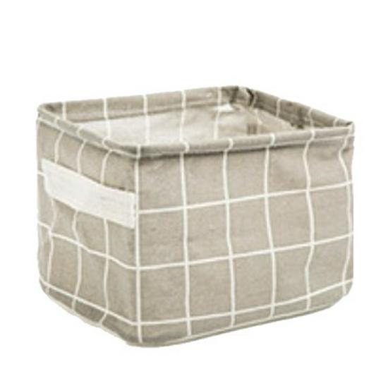 Wasserdichter Aufbewahrungskorb aus Baumwolle und Leinen, faltbar, für Schreibtisch, Kosmetik und Kleidung